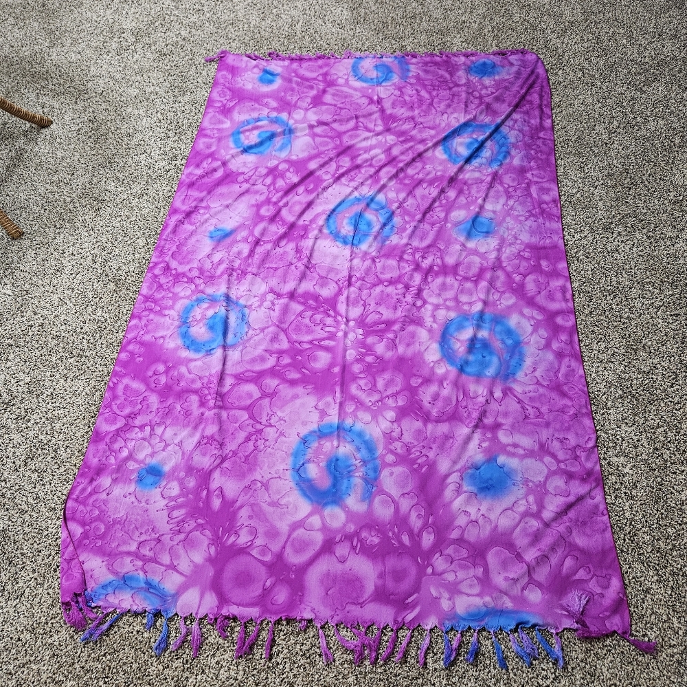 Sarong, Tapestry, or Wall Hanging. Pink & Blue. 70"×42"